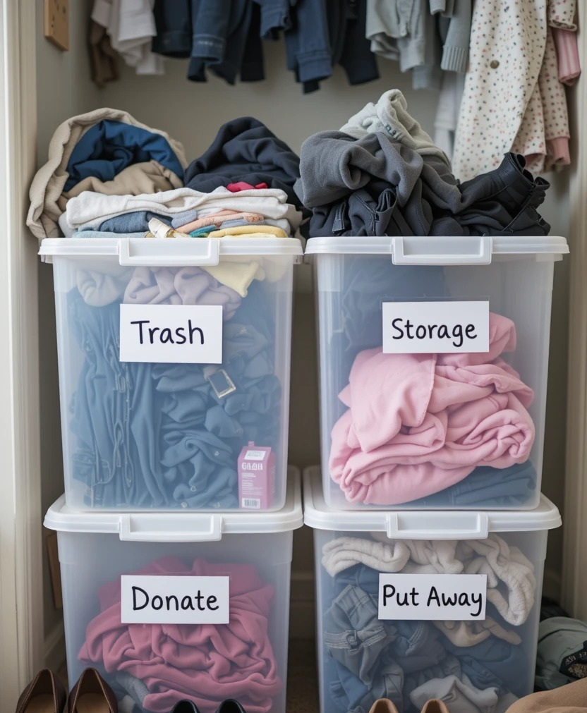 Decluttering bins