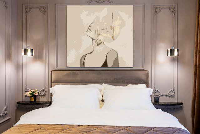 Large Art on top of Headboard